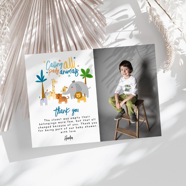 Cartão De Agradecimento Chamando Todos os Animados Festa de Aniversário (Criador carregado)