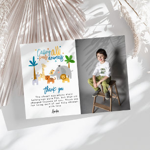 Cartão De Agradecimento Chamando todos os animais de festa