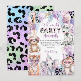 Cartão De Agradecimento Chamando todos os animais do partido Selgle Safari