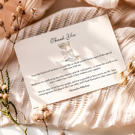 Cartão De Agradecimento Champagne Pearl Bow Graduation