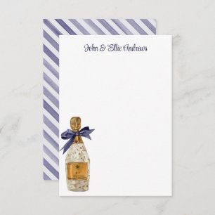 Cartão De Agradecimento Champanhe francês aquarela com Arco Marinho