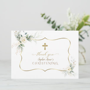 Cartão De Agradecimento Charm Airy Greenery White Flowers