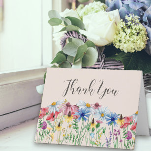Cartão De Agradecimento Charme Rustic Cottage Floral Obrigado