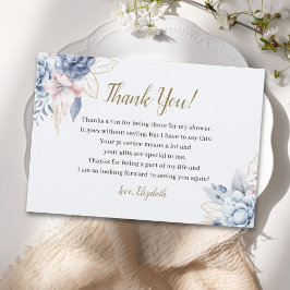 Cartão De Agradecimento Charming Bridal Shower with Blue-Toned Flowers