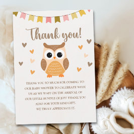 Cartão De Agradecimento Charming Owl Baby Shower boy – 'It's a Boy