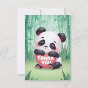 Cartão De Agradecimento Charming Whimsical Panda