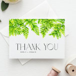 Cartão De Agradecimento Chartreuse Green Fern deixa o casamento de Garland<br><div class="desc">Envie obrigados com este cartões de agradecimentos de casamento personalizável. Apresenta uma granja de cor d'água de folhas verdes de fártreas. Personalize adicionando seus detalhes. Este cartões de agradecimentos verde é perfeito para casamentos florestais,  chás de fraldas,  graduações,  aniversários e muito mais. Itens correspondentes estão disponíveis.</div>