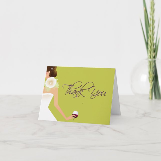 Cartão De Agradecimento Chartreuse Vinho para chá de lingerie Obrigado (Frente)