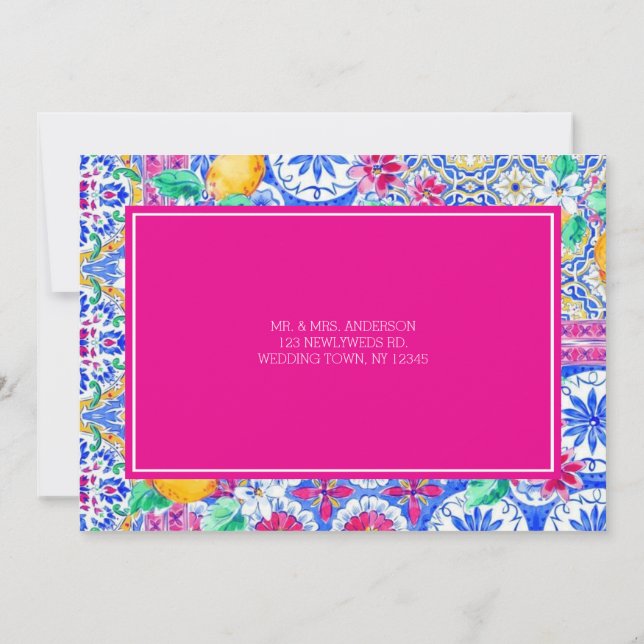 Cartão de Agradecimento Chato de Aquarela de Limão (Verso)