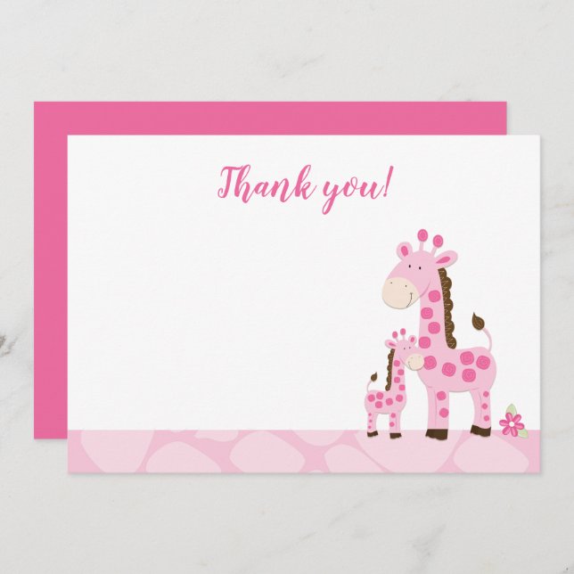 Cartão de Agradecimento Chato do Chá de Bebê da Ma (Frente/Verso)