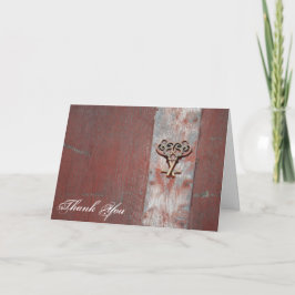 Cartão De Agradecimento Chaves de Esqueleto de Madeira Pintada à Mão