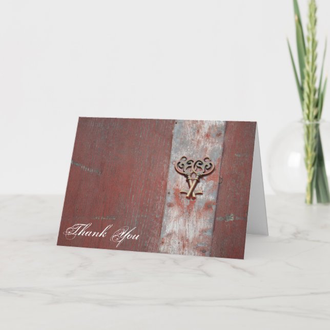 Cartão De Agradecimento Chaves de Esqueleto de Madeira Pintada do País Obr (Frente)