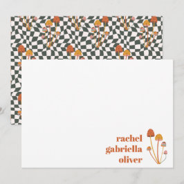 Cartão De Agradecimento Checkerboard Mitzvah, Retro Laranja Personalizado