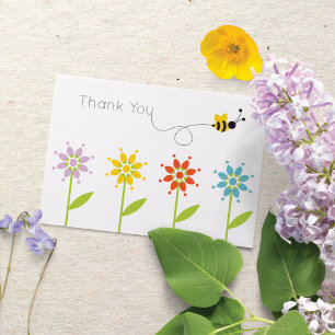 Cartão De Agradecimento Cheerful Buzzing Bumblebee Thank You Card