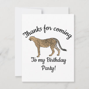 Cartão De Agradecimento Cheetah Happy Birthday