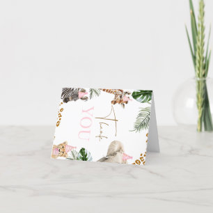 Cartão De Agradecimento Cheetah Impressão Girls Safari Wild One primeiro a