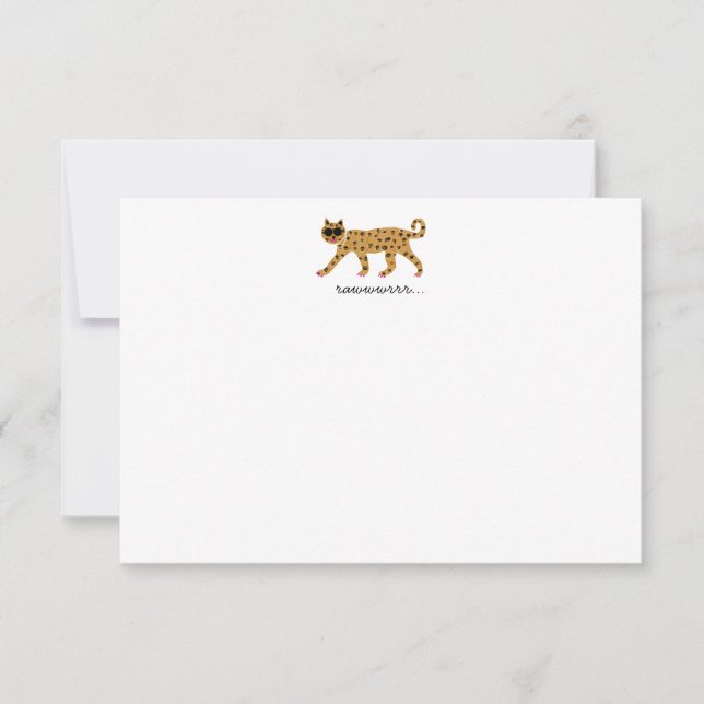 Cartão De Agradecimento Cheetah Notecard (Frente)