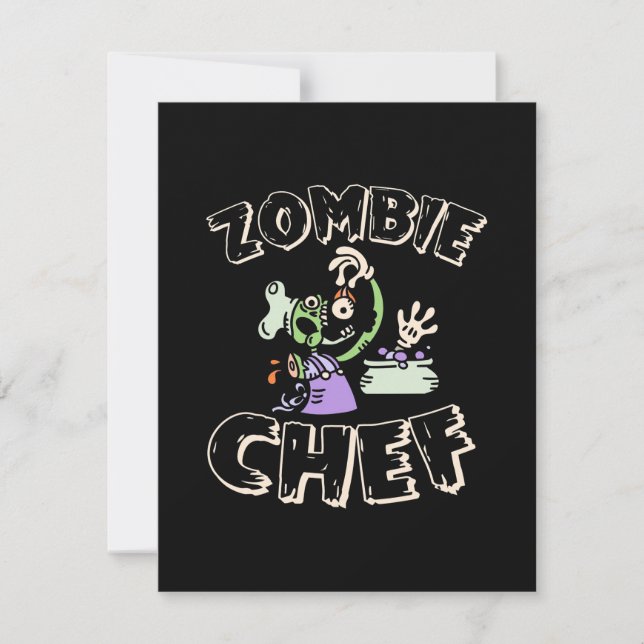 Cartão De Agradecimento Chef de Halloween (Frente)
