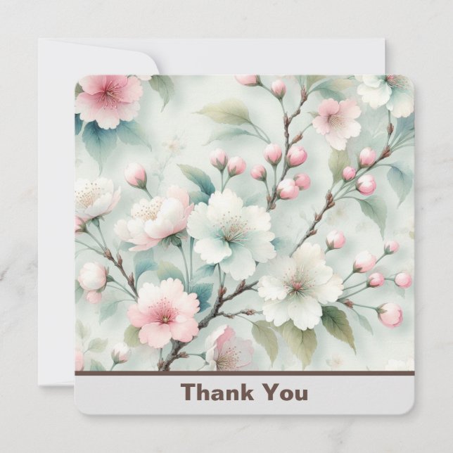 Cartão De Agradecimento Cherry Blossom Personalizado (Frente)