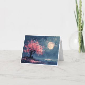 Cartão De Agradecimento Cherry Blossoms at Nightfall Note Cards
