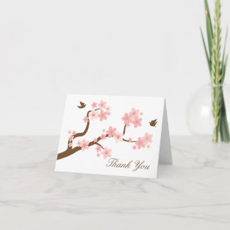 Cartão De Agradecimento Cherry Blossoms on white Thank You Card