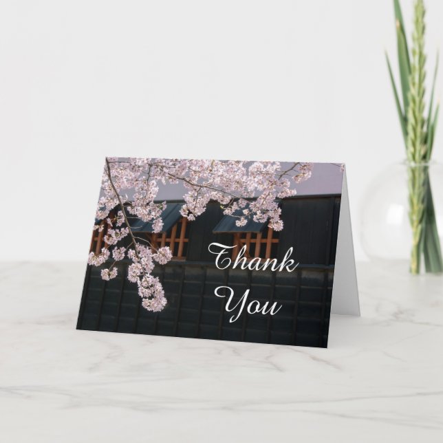 Cartão De Agradecimento Cherry Blossoms Wedding Thank You Note Cards (Frente)