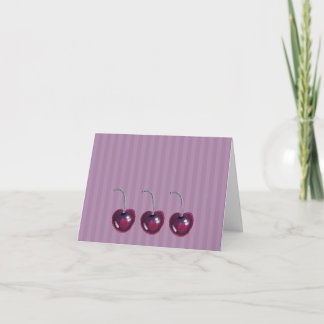 Cartão De Agradecimento Cherry Trio - Blank Card for Any Occasion