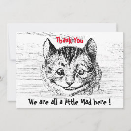 Cartão De Agradecimento Chesire Cat - Alice no personagem das Maravilhas