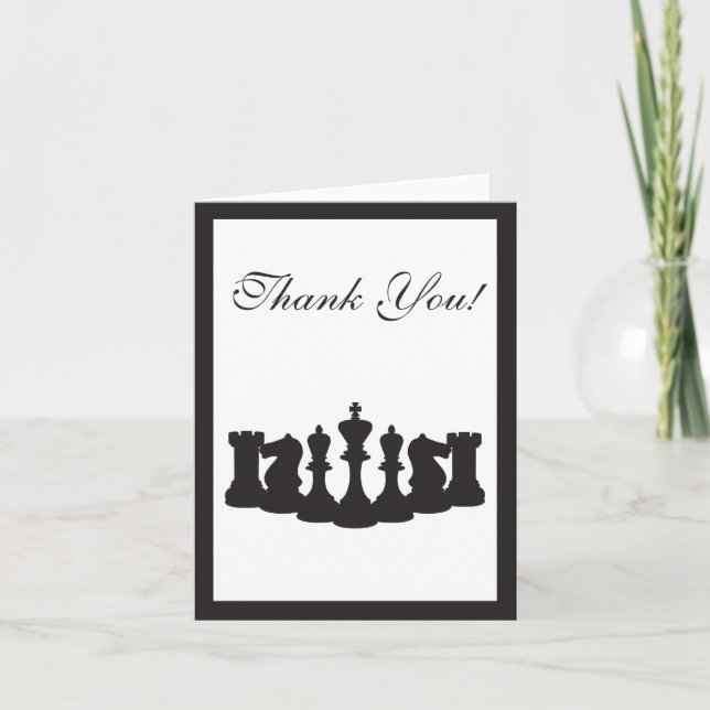 Cartão De Agradecimento Chess Thank You Card (Frente)