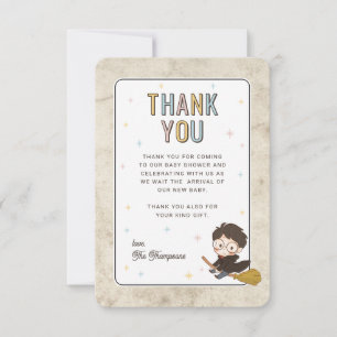 Cartão De Agradecimento Chibi Harry Potter Chá de Bebê Mágico
