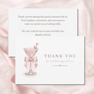 Cartão De Agradecimento Chic A Tini Um Tema de Martini para Chás de Bebê