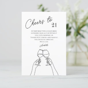 Cartão De Agradecimento Chic aplaude aniversário de 21 anos