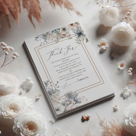 Cartão De Agradecimento Chic Boho Floral Elegante Chuveiro de Bebê Boêmio