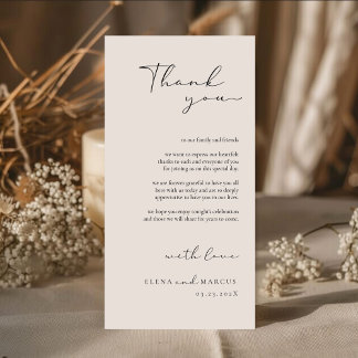 Cartão De Agradecimento Chic Calligraphy Monogram Wedding Thank You Card 