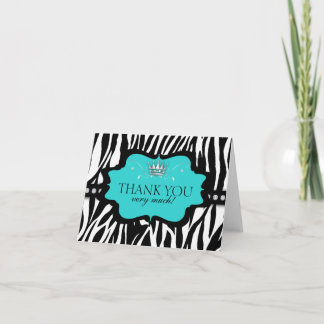 Cartão De Agradecimento Chic Contemporary Zebra Thank You
