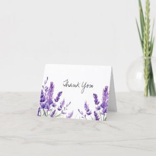 Cartão De Agradecimento Chic Floral Rústico Chá de Bebê de Lavanda