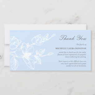 Cartão De Agradecimento Chic Funeral Obrigado Nota Magnólia Azul