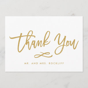 Cartão De Agradecimento Chic Hand - Que Dourado Obrigado Flor