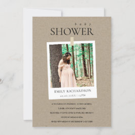 CARTÃO DE AGRADECIMENTO CHIC KRAFT MINIMAL PERSONALIZADO CHÁ DE FRALDAS DE