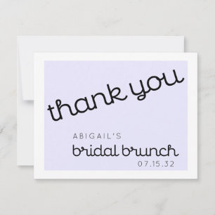 Cartão De Agradecimento Chic Minimal Lavender Mod Script Brunch de Noiva