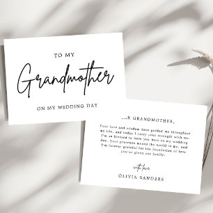Cartão De Agradecimento Chic Minimalista Para Minha Avó No Dia Do Casament