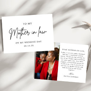 Cartão De Agradecimento Chic Minimalista Para Minha Mãe No Dia Do Casament