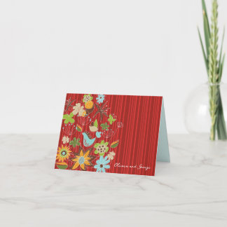 Cartão De Agradecimento Chic Obrigado Casamento Caprichoso Jardim Floral V