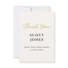 Chic Obrigado pela Formatura em Letra Dourada