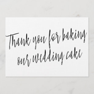 Cartão De Agradecimento Chic "Obrigado por assar nosso bolo de casamento"