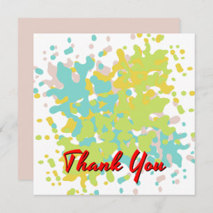 Cartão De Agradecimento Chic Pastel Watercolor Spots Red Text