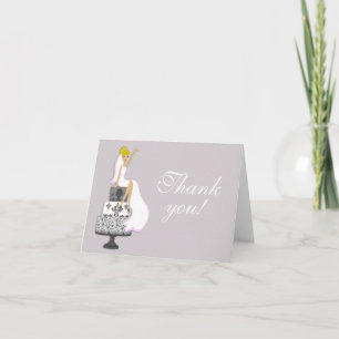 Cartão De Agradecimento Chic Pink Modern Bride Bridal Shower Thank You