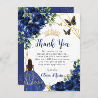 Chic Royal Blue Flowers Floral Quinceañera