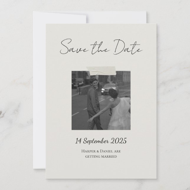 Cartão De Agradecimento Chic Save The Date Card with personal touch (Frente)