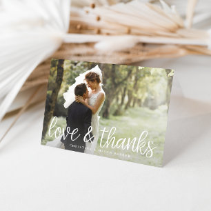 Cartão De Agradecimento Chic Script Casamento de Amor e Gratidão Foto